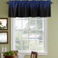 thumbnail image 3 of Navy Blue Black Ombre Curtain Valances for Windows, Kitchen Valance Window Treatments Panel 2 Pack, Modern Abstract Striped Gradient Rod Pocket Short Curtains for Bathroom Bedroom 60 x 18 Inch, 3 of 8