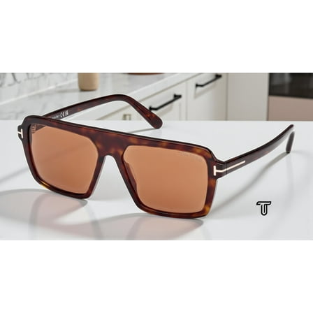 Tom Ford FT1176 52E Acetate Dark Havana Brown 56 mm Men's Sunglasses