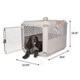 thumbnail image 5 of Collapsible Medium Pet Travel Carrier (tan)  Hard-sided Kennel For Dogs Puppies Cats Kittens Animals Up To 50lbs Washable Home & Outdoor Crate 30.6"l X 22"w 23.25"h, 5 of 6