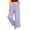 Purple——Fall Savings, variant on Wide Leg Gingham Plaid Pants for Women Elastic Waist Ruched Palazzo Pant Fall Casual Vacation Travel Trousers with Pockets Brown S
