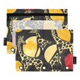 thumbnail image 2 of Ckdifva Giraffe Graffiti Pencil Pouch 3 Ring Zipper Pencil Case Binder Pockets Clear Top Cosmetic Bag 2 Pack, 2 of 6
