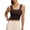 Coffee, variant on Tank Tops for Women Square Neck Sleeveless Quick Dry Running Tees Summer Stretchy Athletic Tops with Built in Bra