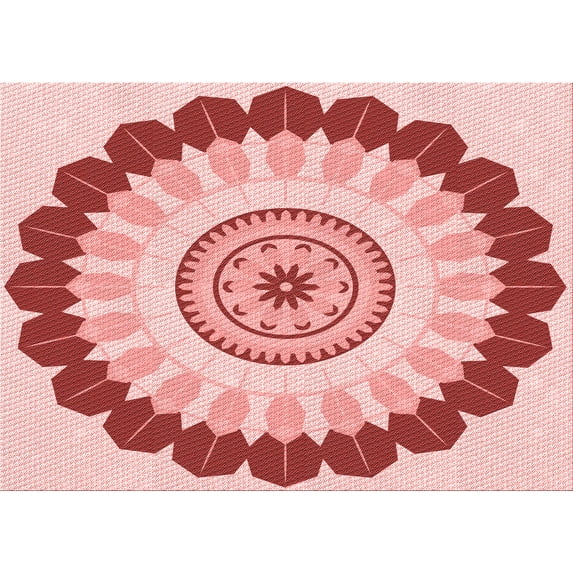 Ahgly Company Indoor Rectangle Patterned Grapefruit Red Area Rugs, 2' x 3'