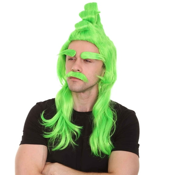 HPO Holiday & Christmas Hair Wig for Adult Men Festive Cosplay & Party Suit Wig | Premium Synthetic Fiber with Breathable Capless Cap