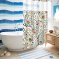 thumbnail image 5 of No Hook Shower Curtain, Boho Flower Shower Curtains for Bathroom with See Through Top Window, Spring Watercolor Botanical Paisley Floral Leaf Waterproof & Washable Bath Curtain Narrow 54"x78", 5 of 9