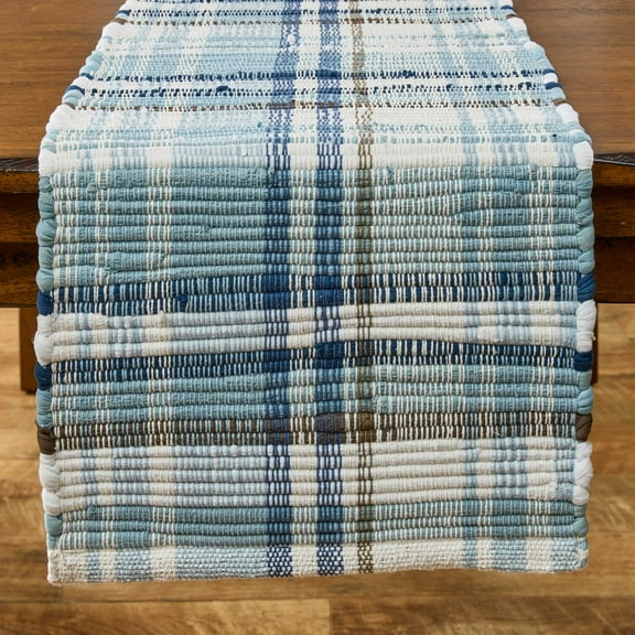 Split P Driftwood Plaid Chindi Table Runner 15" X 72"