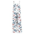 thumbnail image 4 of Hvot&aat Womens Fashion Summer Flower Printing Button Pocket Jumpsuits Jeans Jumpsuit, 4 of 5