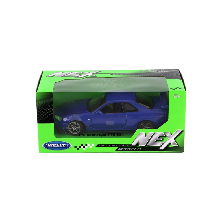 Nissan Skyline GT-R (R34), Blue - Welly 24108WBU - 1/24