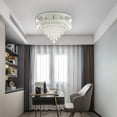 thumbnail image 3 of Modern Crystal Chandelier LED Crystal Ceiling Light Pendant Light for Bedroom, 3 of 24