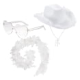 thumbnail image 2 of Charmgo Trucker Hat Clearance, Women's Western Cowboy Hat Feather Scarf Eyeglasses 3 Piece Set Bucket Hat Baseball Cap, Sun Hats for Women White, 2 of 4