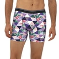 thumbnail image 2 of Men'S Boxer Briefs, Plaid Flamingo Soft And Breathable Mens Underwear Boxer Briefs With Widen Waist, 2 of 2