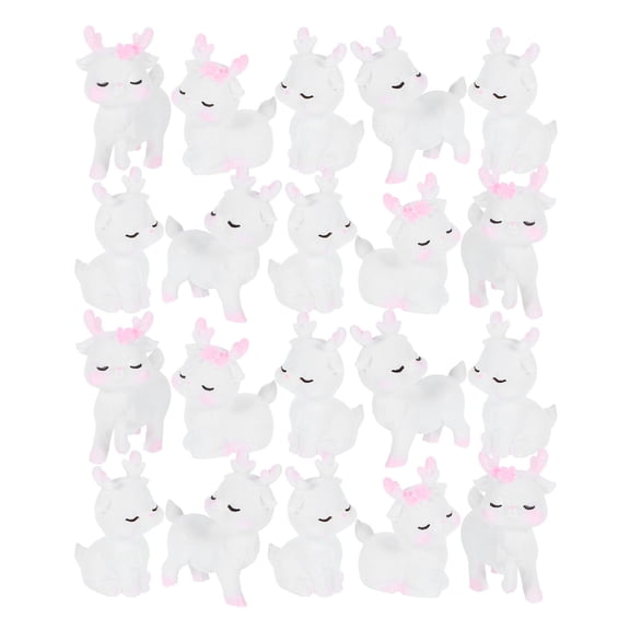 SEWOART Cute Pink Deer Resin Ornaments for Desk and Tabletop Decoration Adorable Theme