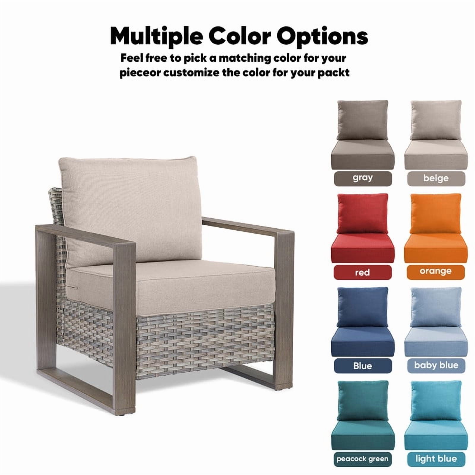 Gymojoy 22 in. x 24 in. x 6 in.Deep Seat Cushion Set, Olefin 12-Piece Deep Seating Outdoor Replacement Lounge Chair loveseat Sofa Cushion in Turquoise
