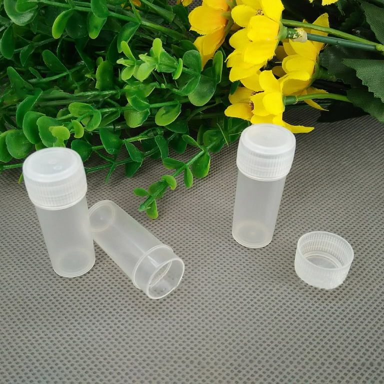 100Pcs Empty Medical Plastic Bottles with Lids Portable Pill