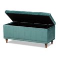 thumbnail image 2 of Bowery Hill Modern Teal Blue Velvet Upholstered Storage Ottoman Bench, 2 of 11
