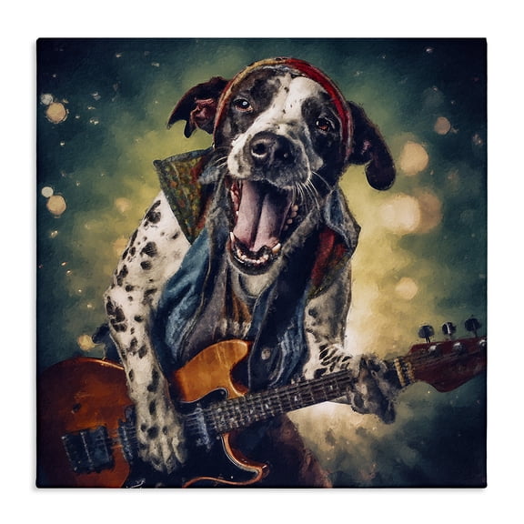 Stupell Industries Bohemian Musician Dog Singing Canvas Art, 17 x 17, by Sean Parnell
