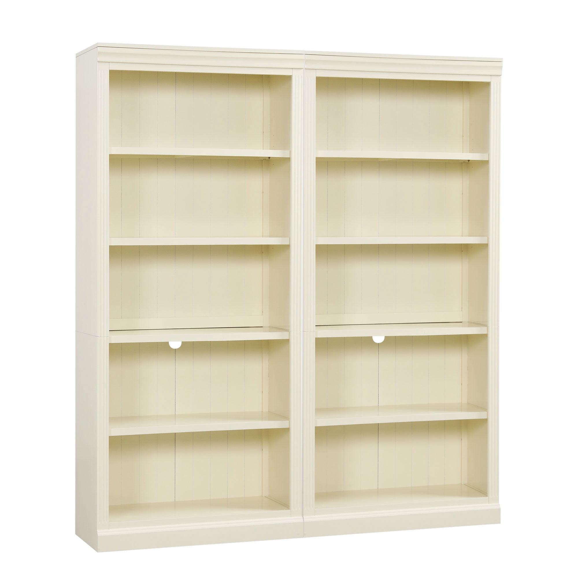 Euroco 83" Tall Wood Bookcase Suite with light strip, 5-Tier Decor Bookcase Suite with Adjustable Shelves, MDF Board