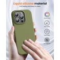 thumbnail image 4 of KOMI Designed for iPhone 16 Pro Shockproof Liquid Silicone Protective Phone Case, Olive Green, 4 of 5