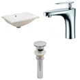 thumbnail image 1 of 20.75-in. W CUPC Rectangle Bathroom Undermount Sink Set In White - Chrome Hardware - Overflow Drain Incl. AI-13260, 1 of 1