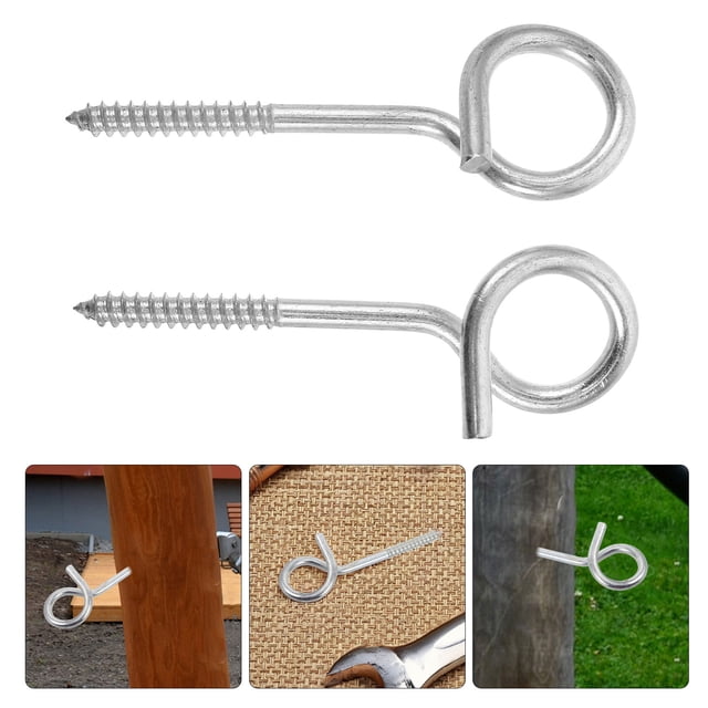 2 Pcs Vis en Acier Inoxydable Crochets en Métal pour Chaises Balançoire Design Ergonomique pour Usage Intérieur et Extérieur