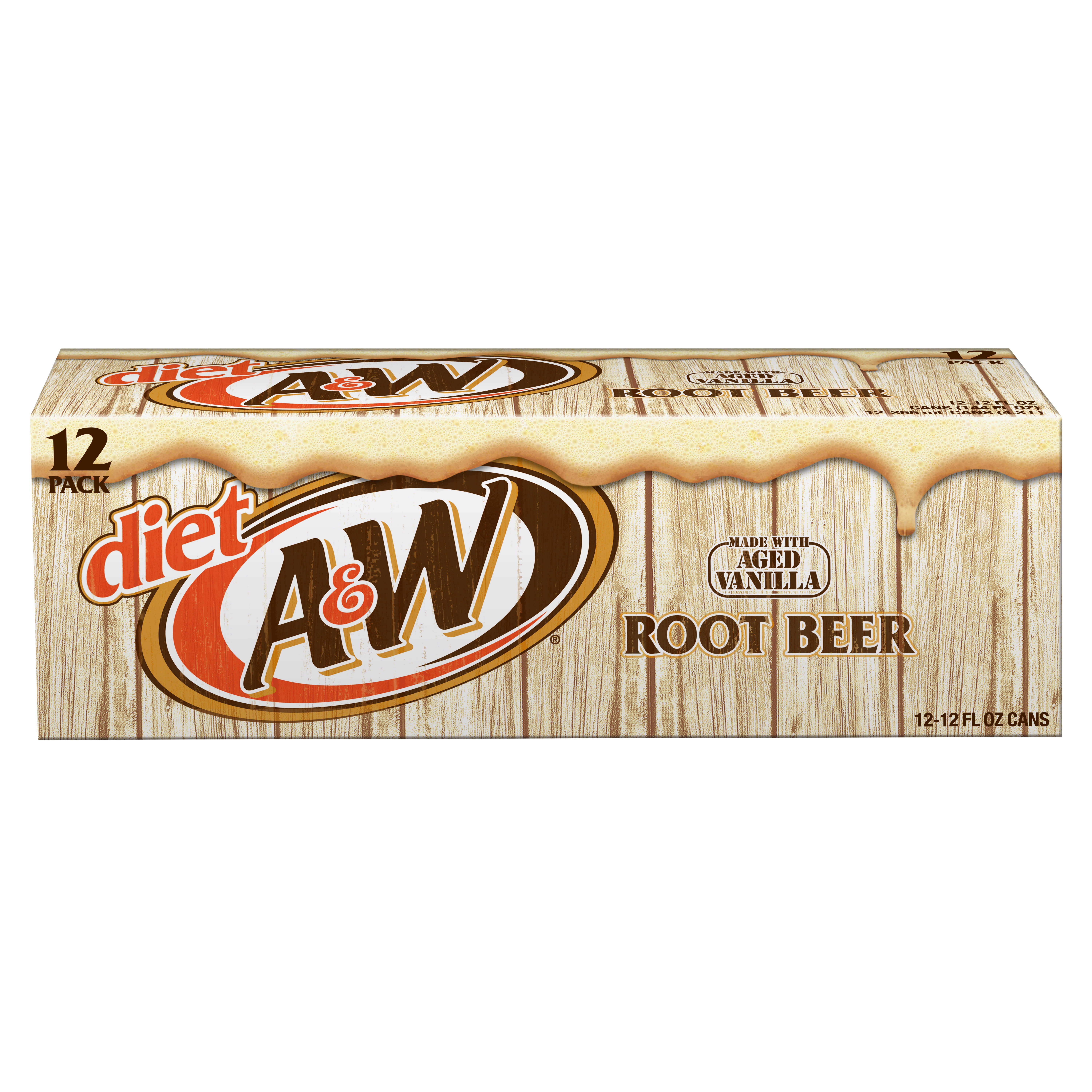 Diet A&W Root Beer, 12 Fl Oz Cans, 12 Count