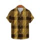 thumbnail image 2 of Camisas de Manga Corta de los Hombres Vintage Cuadrado Impreso Solapa Superior, Poliéster Ligero para Primavera Verano Casual Y Diario, 2 of 9