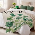 thumbnail image 3 of Throw Blanket Fleece Throw Blanket 40x50in, Farm Lucky Shamrock Soft Lightweight Bed Blankets St. Patrick's Day Welcome Quote Fuzzy Couch Blankets for All Season, 3 of 9