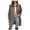 Khaki, variant on IROINNID Women's Mid-Length Shacket Jacket Turndown Lapel Plaid Long Sleeve Lattice Coat Winter Outerwear, Black