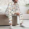 thumbnail image 7 of Salouo Colorful Trains Print Button-Front Long Sleeve Pajama Set for Men, Soft 2Pjs Men's Long Sleeve Sleepwear-Medium, 7 of 7