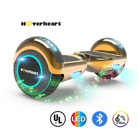 UL 2272 Listed 6.5" Hoverboard TOP LED Two-Wheel Self Balancing Scooter with Speaker New Chrome Rosegold