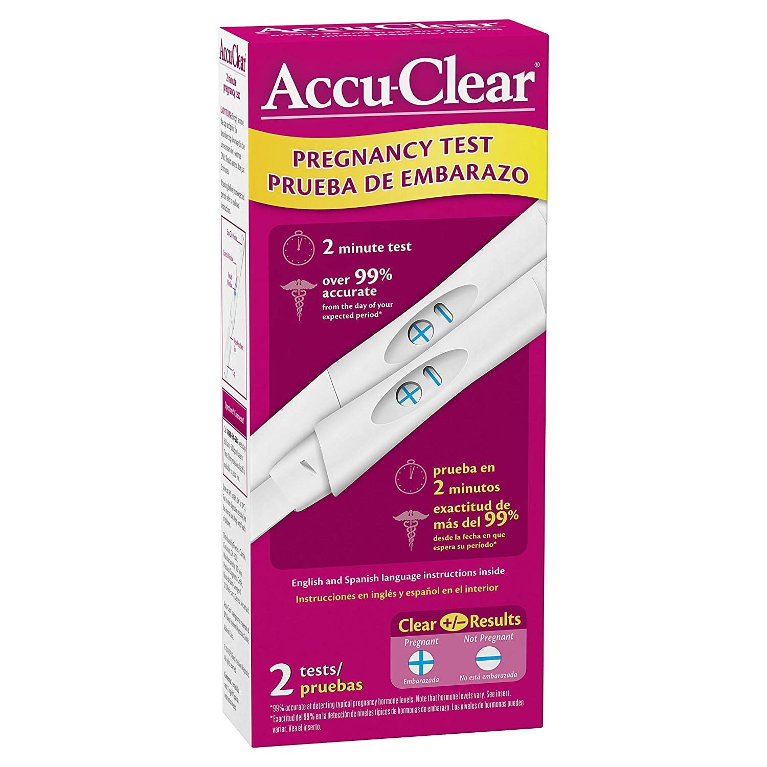 Accuclear Pregnancy Test, 2-Count Pack of 2