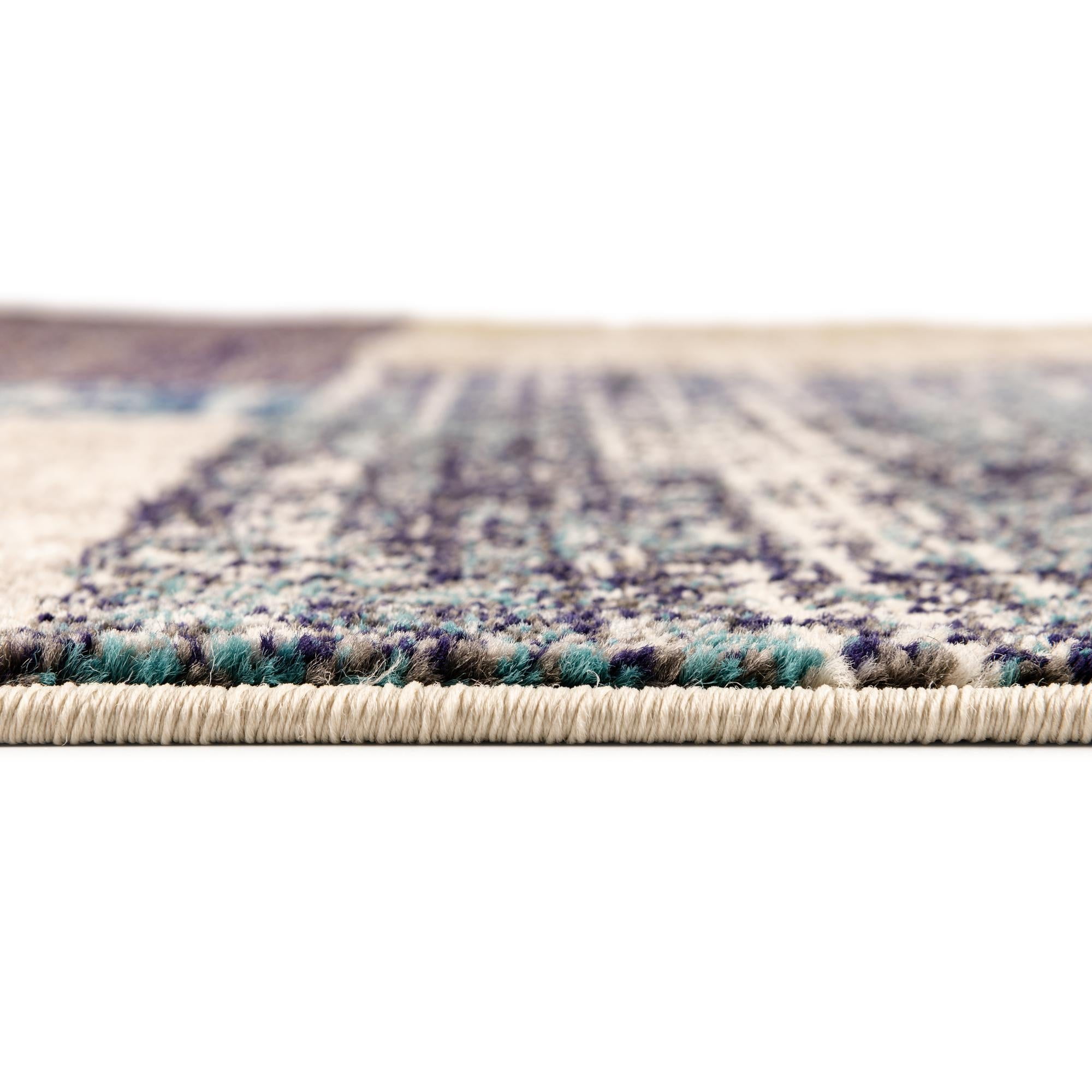 Vivid Multi-Color Abstract Rectangular Synthetic Area Rug