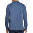 thumbnail image 2 of Weatherproof Men's Long Sleeve 4-Button Brushed Henley Tee (Navy Peony Heather, XXL), 2 of 4