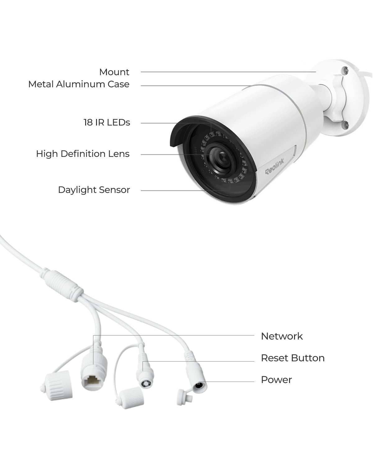 6 pack) Reolink RLC-510A 5MP PoE Outdoor Security Camera, Night
