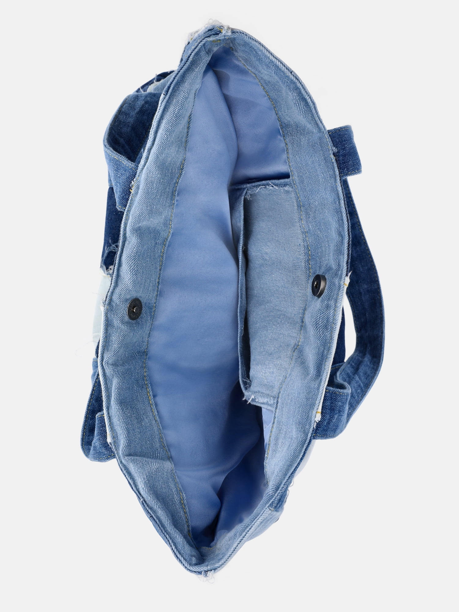Kacey Lee Women's Denim Tote Bag, Denim Patchwork