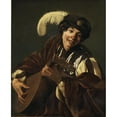 thumbnail image 2 of Hendrick Ter Brugghen 12x14 Gold Ornate Wood Frame and Double Matted Museum Art Print Titled - A Boy Playing the Lute (1620s), 2 of 4