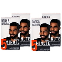 4 Pack - SoftSheen-Carson Dark & Natural Hair Color for Men 5 Minutes, Natural Looking Gray Coverage for Up To 6 Weeks, Shampoo-in Permanent Hair Dye, Ammonia Free, Natural Black