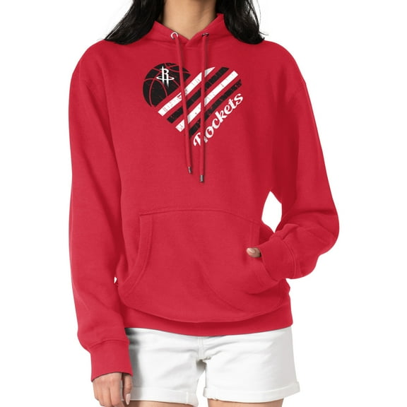 Women's G-III 4Her by Carl Banks  Red Houston Rockets  Heart Pullover Hoodie