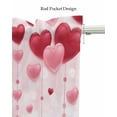 thumbnail image 5 of Valentine's Day Linen Curtain Valance for Bedroom/Bathroom/Kitchen/Office/Living/Dining Room Windows,Pink Romantic Gnomes Love Rose Floral Rod Pocket Topper Drapes Decorative Cafe Drapery Panel 42x18, 5 of 6
