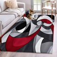 thumbnail image 3 of Red Black Twist Art Area&nbsp;Rug 2.7x5ft Abstract Modern Non-Slip&nbsp;Washable Square&nbsp;Rugs Soft Felt Indoor Floor Mat for Bedroom Kitchen Living Room Bathroom, 3 of 9
