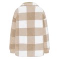 thumbnail image 3 of Flash Deals 2024 Plaid Shackets for Women,Women's Fall and Winter Warm Fleece Plush Straight Cardigan Trendy Lapel Collar Button Coat with Front Breast Pockets, 3 of 4