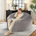 thumbnail image 4 of JONPONY Bean Bag Chair for Adults, Oversized Beanbag for Gaming Reading Foam Filled Couch Furniture with Soft Removable Cover, Giant Round Comfy Sofa for Living Room Bedroom College Dorm,Dark Gray, 4 of 12