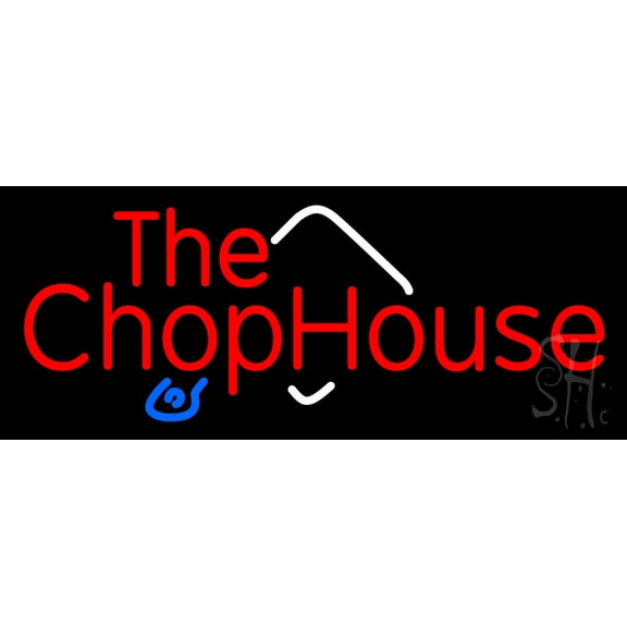 The Chophouse LED Neon Sign 10 x 24 - inches, Clear Edge Cut Acrylic Backing, with Dimmer - Bright and Premium built indoor LED Neon Sign for restaurant window and interior decor.