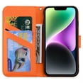 thumbnail image 6 of SaniMore for iPhone 13 Mini Case, PU Leather Flip Folio Cover with Stand, Card Slots, [Lovely Pet Magnetic Clasp] Full Protetcion Shockproof TPU Wallet Shell for iPhone 13 Mini(5.4" 2021), Orange, 6 of 10