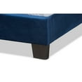 thumbnail image 5 of Tamira Glam Navy Blue Velvet Fabric Upholstered Twin Size Panel Bed, 5 of 5
