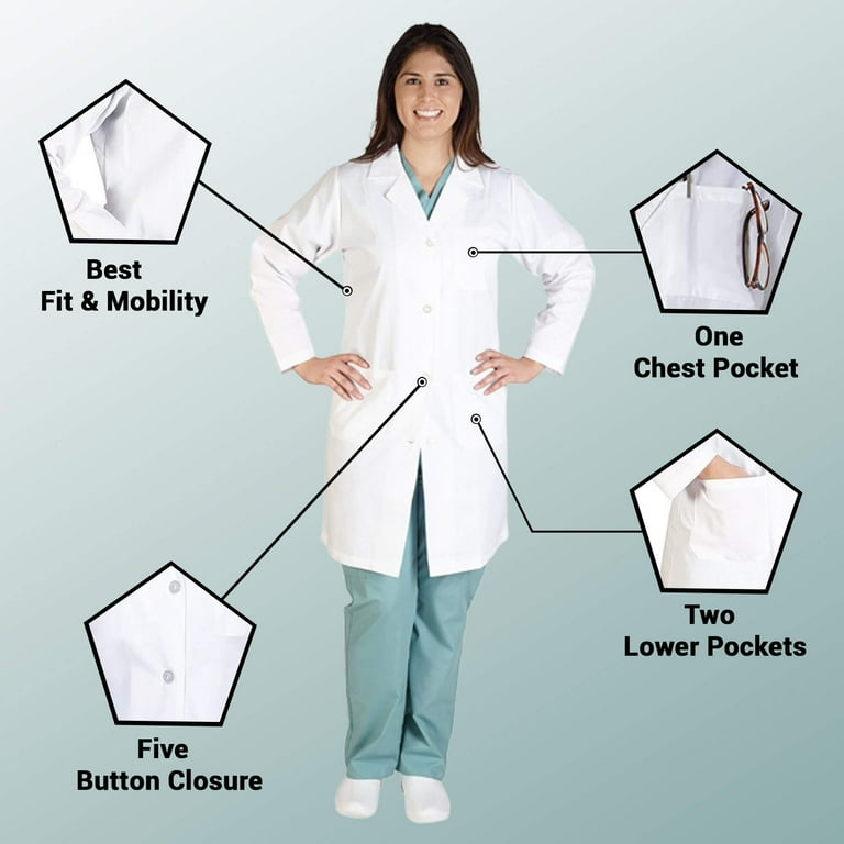 ACTIVE UNIFORMS Women's Medical Lab Coats (White, XX-Large