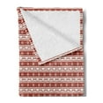 thumbnail image 2 of Christmas Soft Flannel Fleece Blanket, Norwegian Scandinavian Traditional Vintage Style Borders Reindeer Striped Flower, Cozy Plush for Indoor and Outdoor Use, 70" x 90", Red White, by Ambesonne, 2 of 5