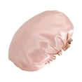 thumbnail image 2 of Gorro de ducha Gorro de baño Elástico Doble Capa Ajustable Reutilizable Forro Impermeable champán, 2 of 9
