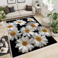 thumbnail image 3 of Washable Rug Modern Area Rug 3x5 ft Chrysanthemum Black Background Low Pile Bedroom Rug, Living Room Rug No Shedding Large Area Rug Lightweight Machine Washble Rug for Home, 3 of 7