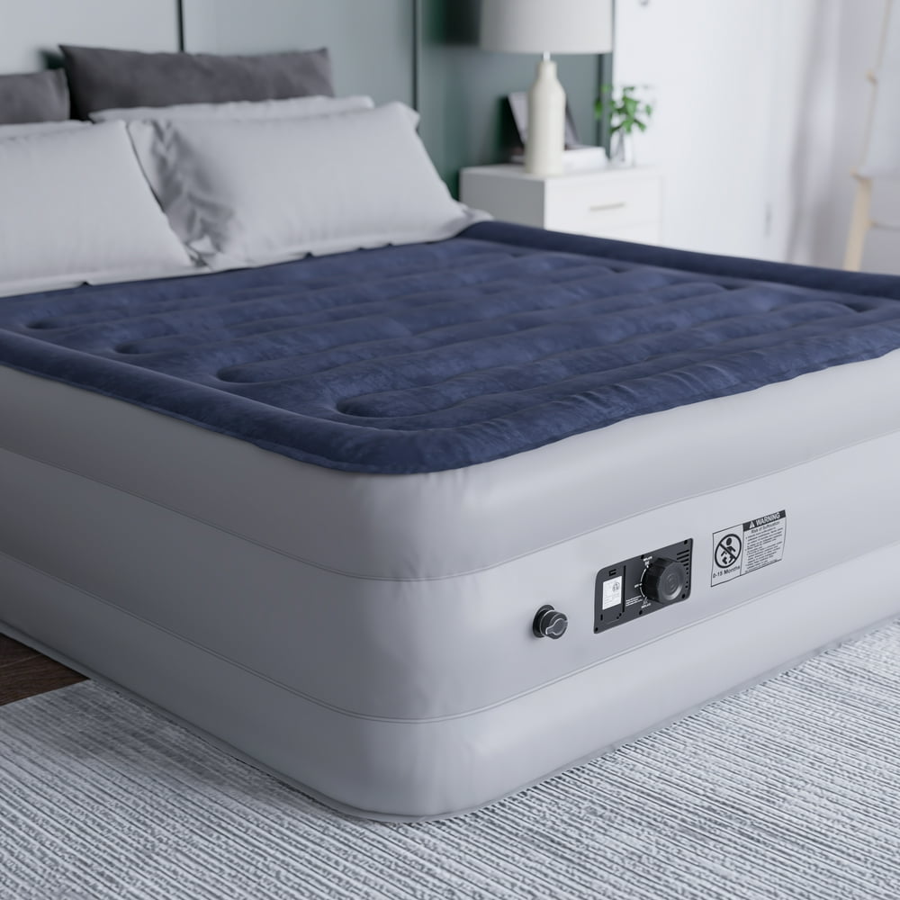 18 Inch Queen Size Raised Inflatable Air Mattress With Internal 18-inch-queen-size-raised-inflatable-air-mattress-with-internal